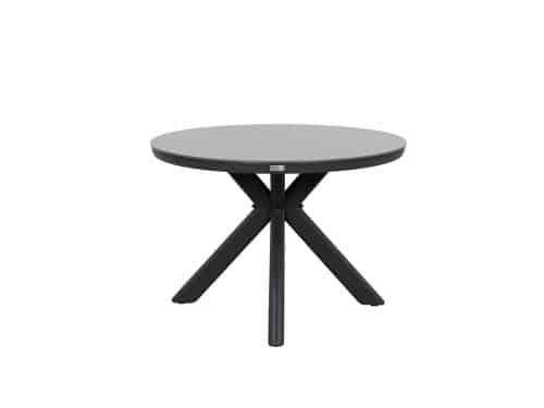 Qopps Ziggy tuintafel 105 cm rond royal grey frame sintered stone blad antraciet