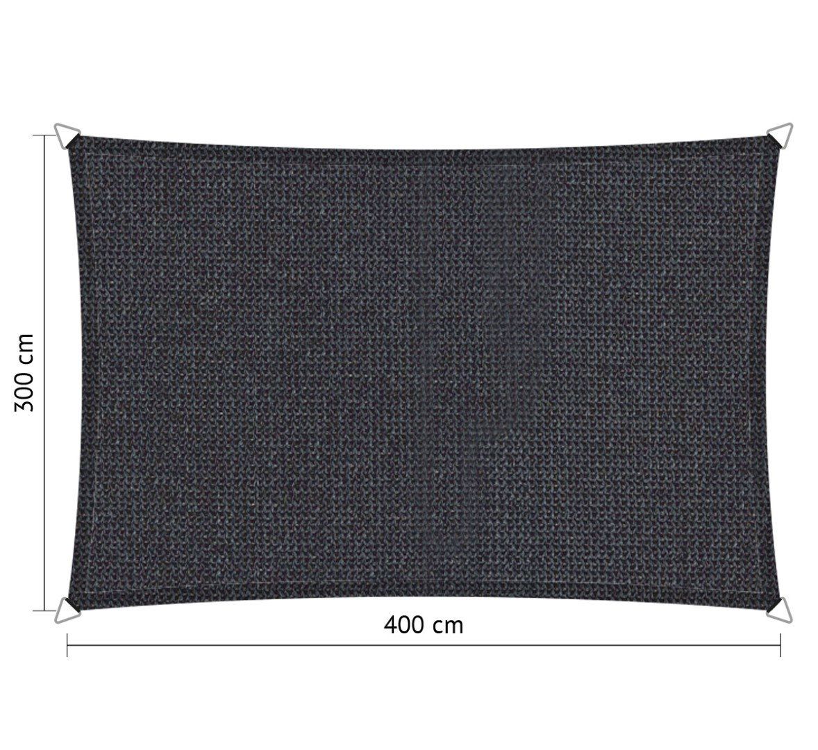 rechthoek schaduwdoek 3,00×4,00 m carbon black shadow comfort shadow comfort