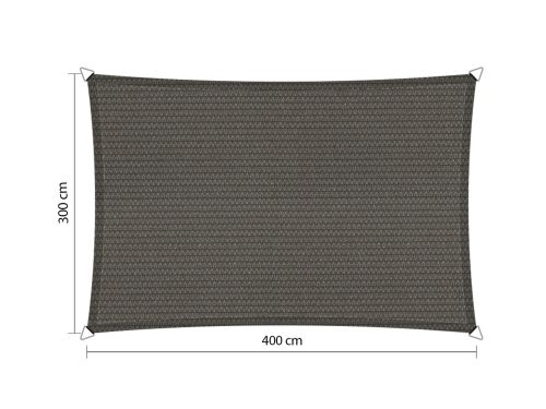 Rechthoek schaduwdoek 3,00x4,00 m Cool Grey Shadow Comfort - Shadow comfort
