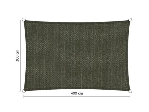 Rechthoek schaduwdoek 3,00x4,00 m Deep Grey Shadow Comfort - Shadow comfort