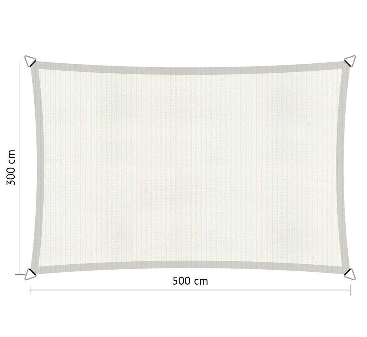 rechthoek schaduwdoek 3,00×5,00 m arctic white shadow comfort shadow comfort