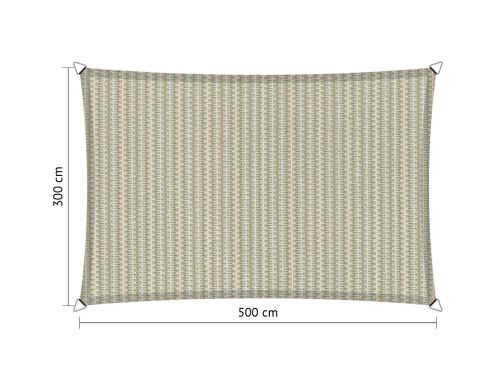 Rechthoek schaduwdoek 3,00x5,00 m Sahara Sand Shadow Comfort - Shadow comfort