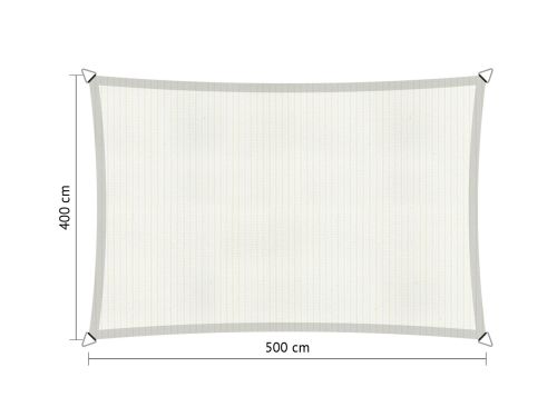 Rechthoek schaduwdoek 4,00x5,00 m Arctic White Shadow Comfort - Shadow comfort