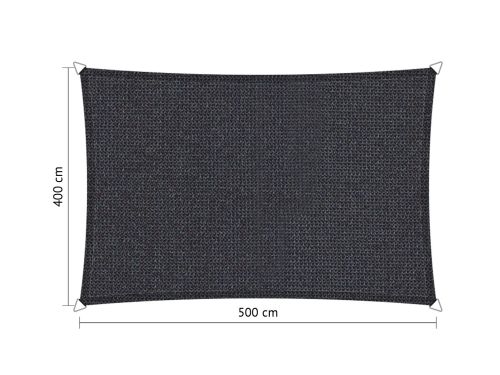Rechthoek schaduwdoek 4,00x5,00 m Carbon Black Shadow Comfort - Shadow comfort
