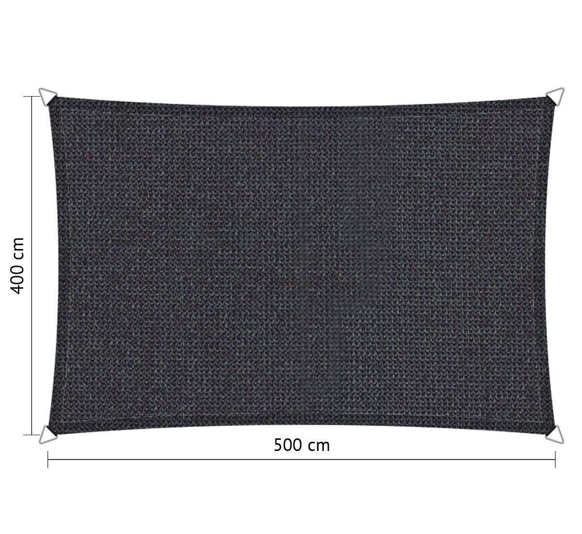 rechthoek schaduwdoek 4,00×5,00 m carbon black shadow comfort shadow comfort