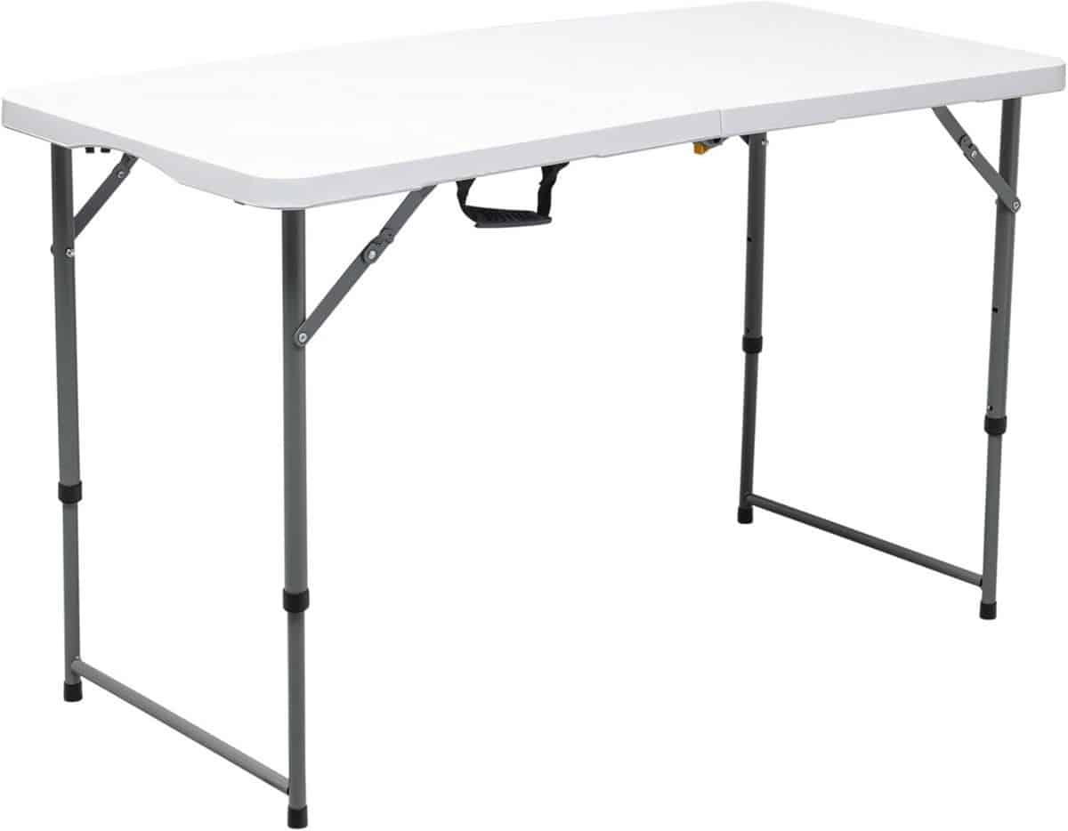 rechthoekige klaptafel met verstelbare poten 120×60 cm