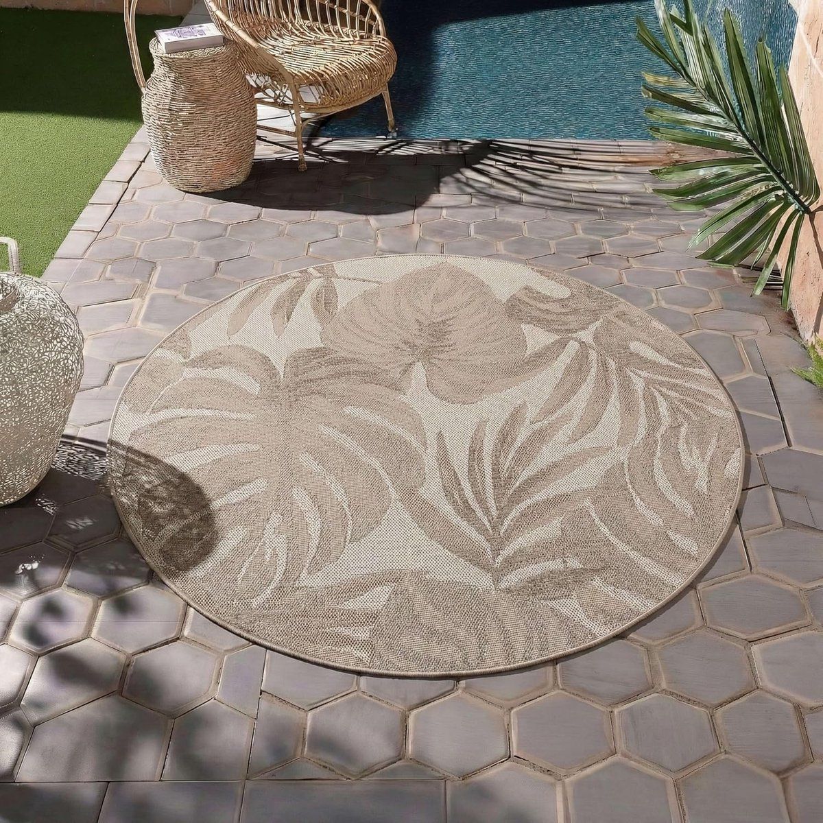 rond buiten tapijt terrastapijt balkontapijt binnen buiten gebruik