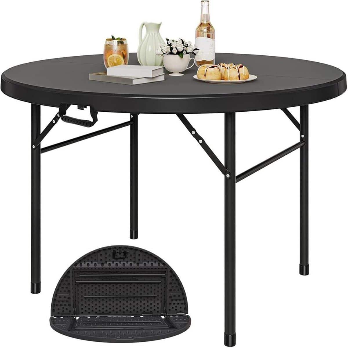 ronde klaptafel compacte tafel buitenactiviteiten stabiel metalen