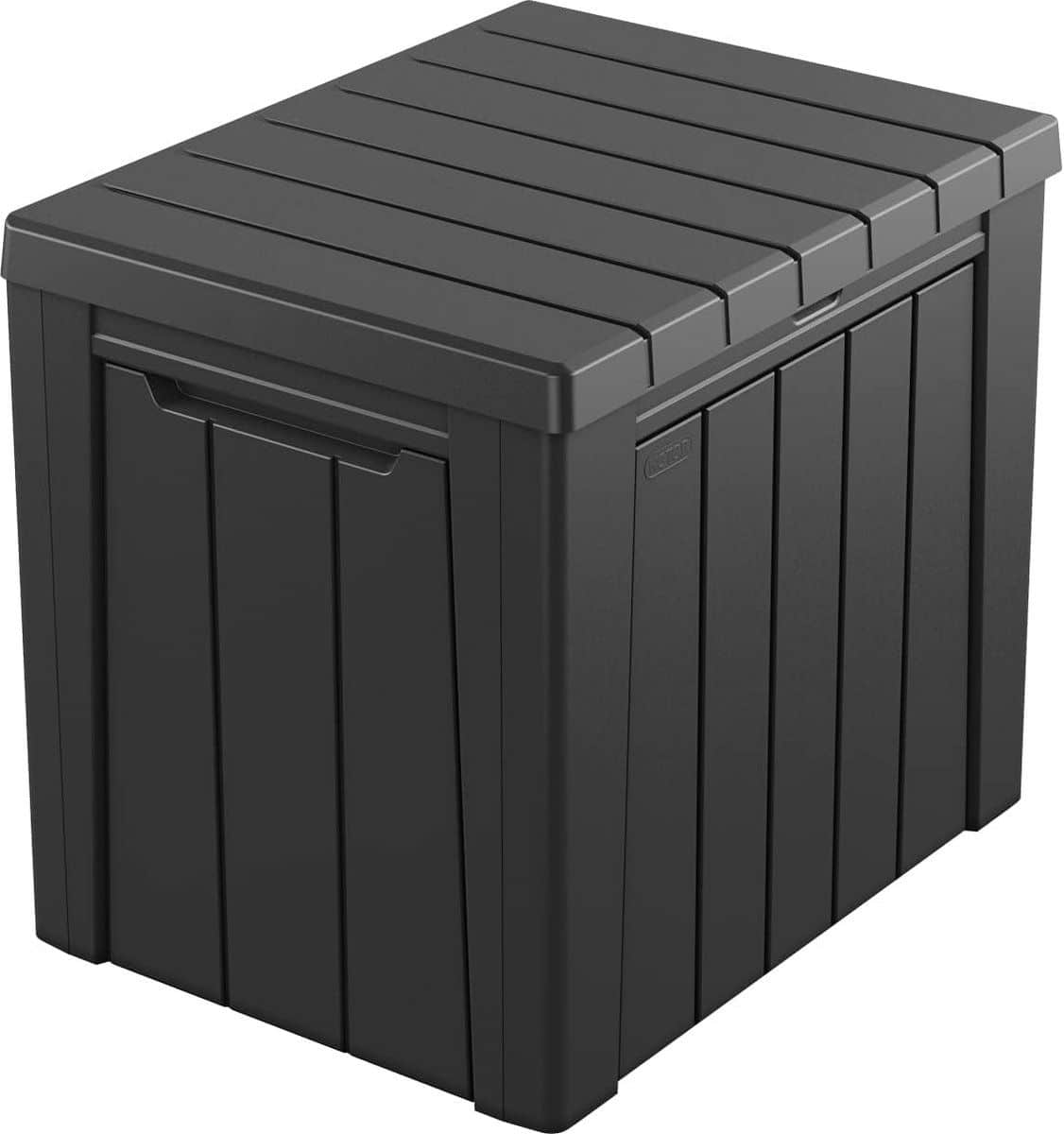 rubberen opbergbox tuin 113l antraciet compact buiten opbergen