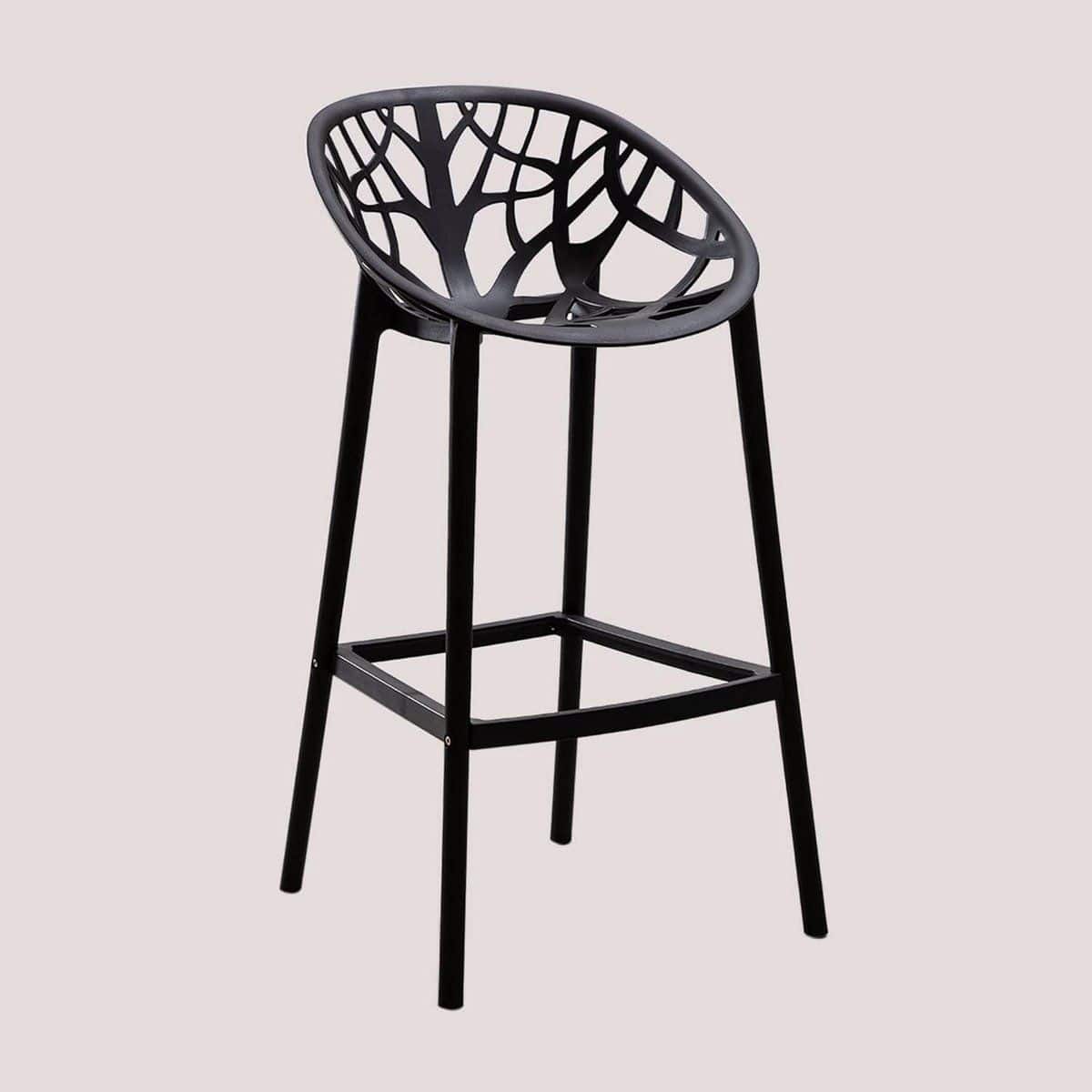 set van 2 hoge tuinkrukken zwart 75 cm