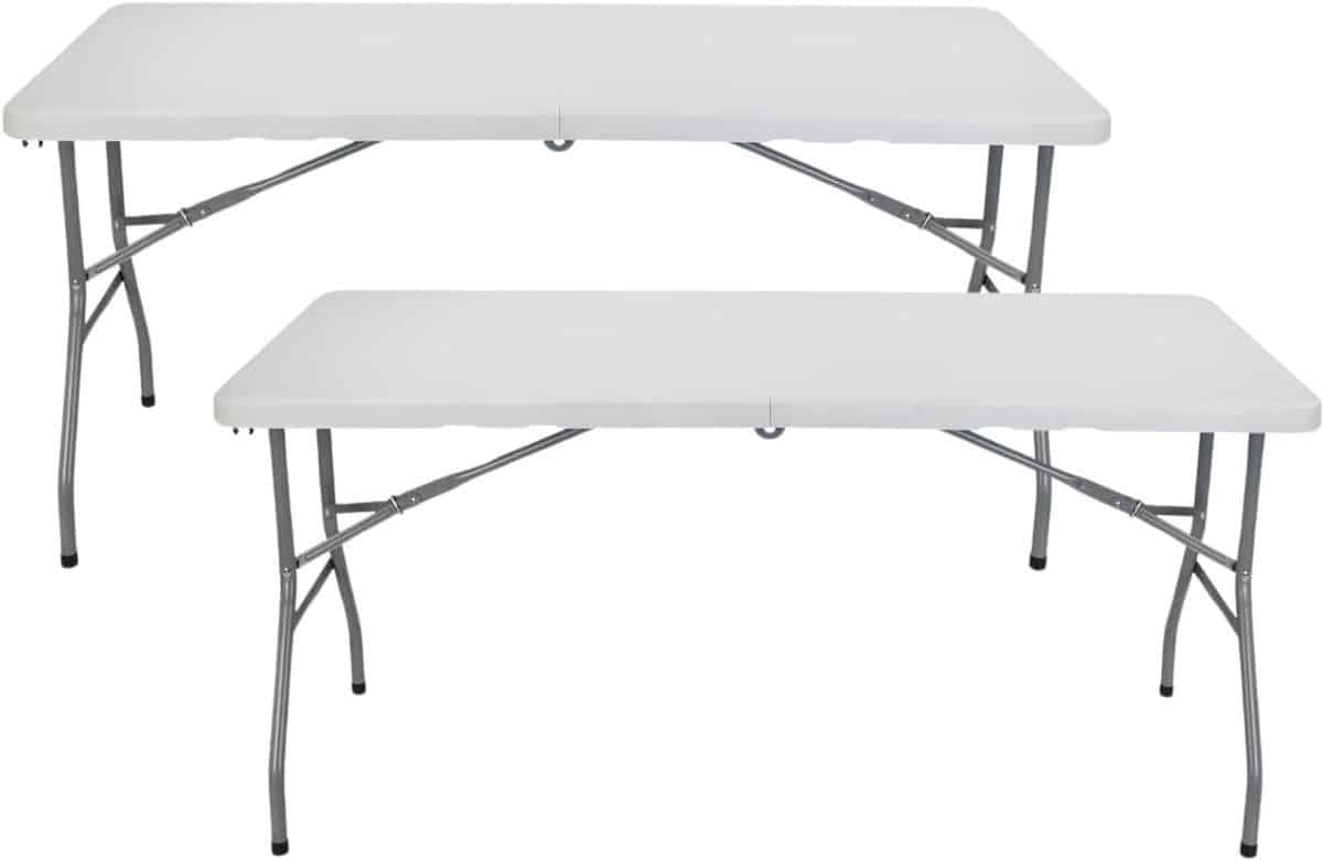 set van 2 rechthoekige klaptafels 150 cm tuin