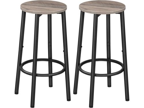 Set van 2 Ronde Barstoelen met Voetsteun voor Keuken en