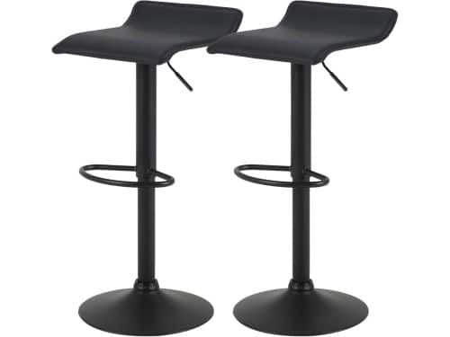Set van 2 Zwarte Barstoelen - Verstelbaar in Hoogte