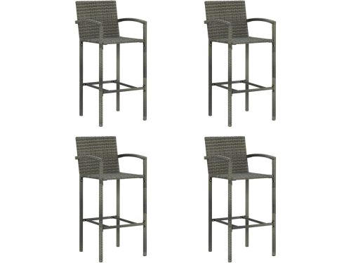 Set van 4 Barkrukken | Hoge Barstoelen met Rugleuning en