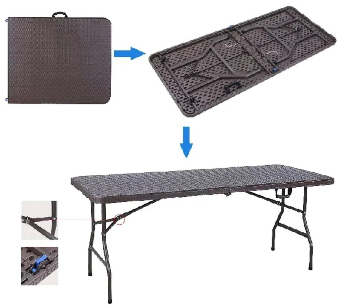 seth select opklapbare tafel 180 cm kunststof klaptafel voor