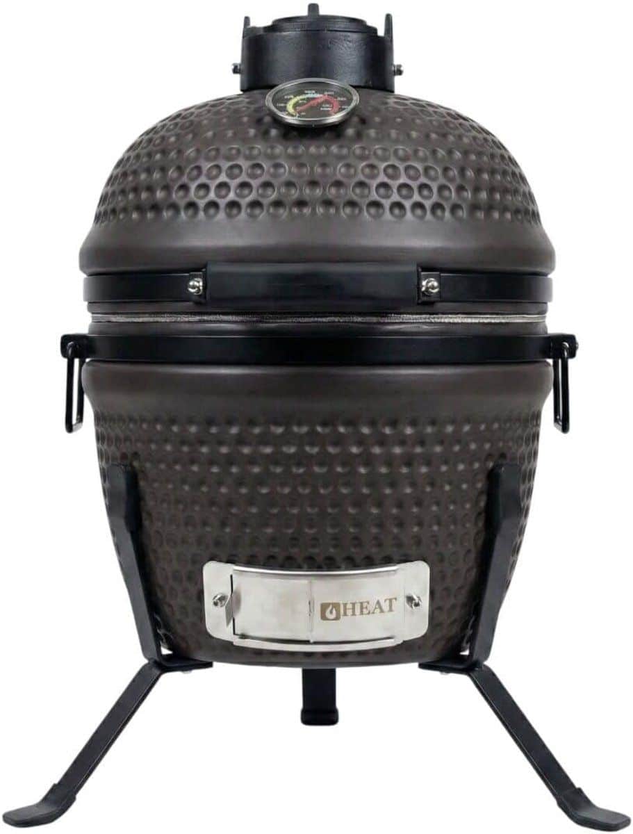 snelshoppen premium kamado grill fyregg, keramische bbq, zwart