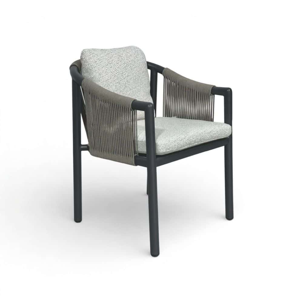 sora dining tuinstoel | touw + aluminium | antraciet