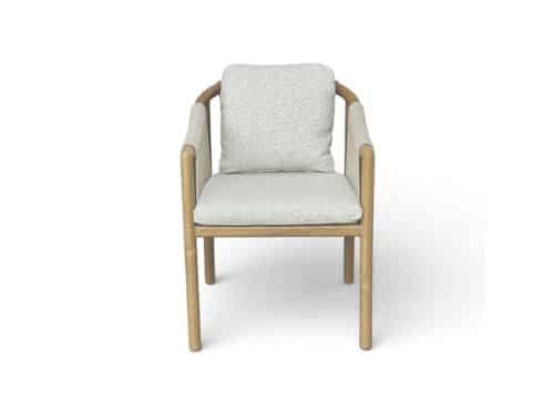 Sora dining tuinstoel | touw + aluminium | beige