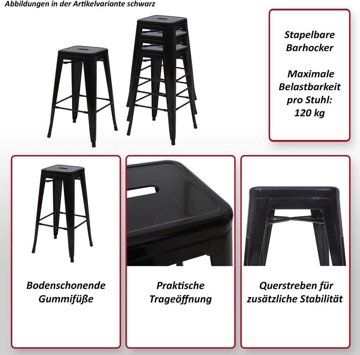 stapelbare metalen barkrukken industrieel design wit