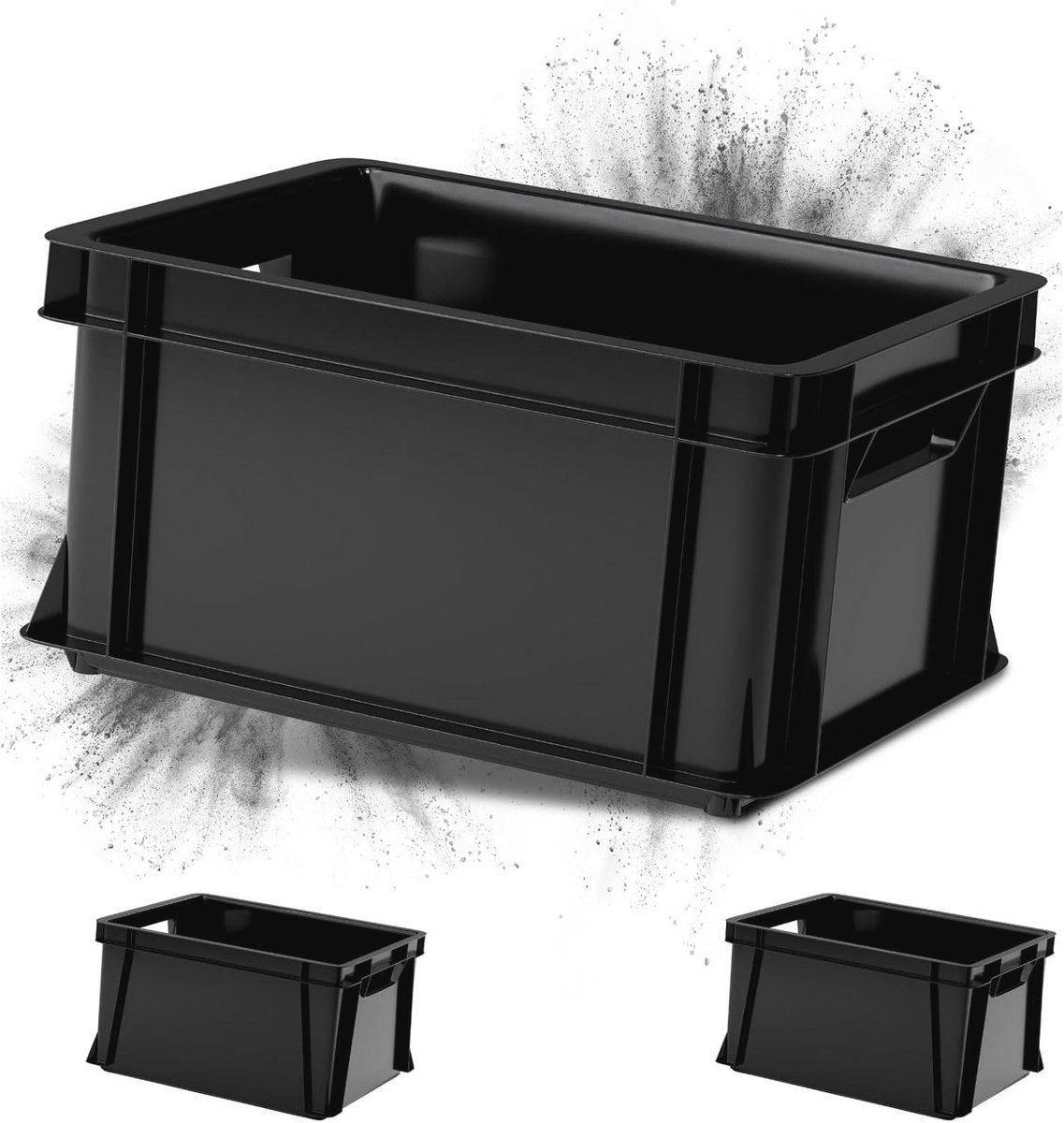 stapelbare opbergboxen set van 3 29l kunststof organizers voor