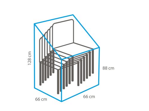 Stapelstoelen bescherm hoes 66 x 66 x 128/88