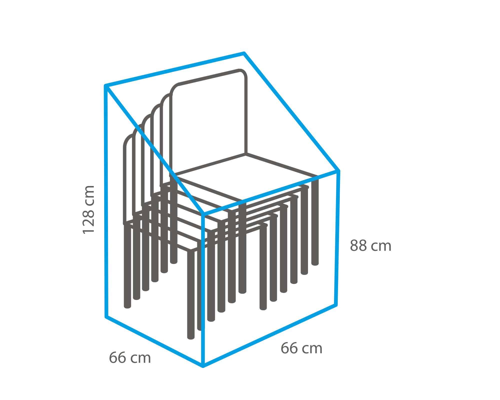 stapelstoelen bescherm hoes 66 x 66 x 128/88