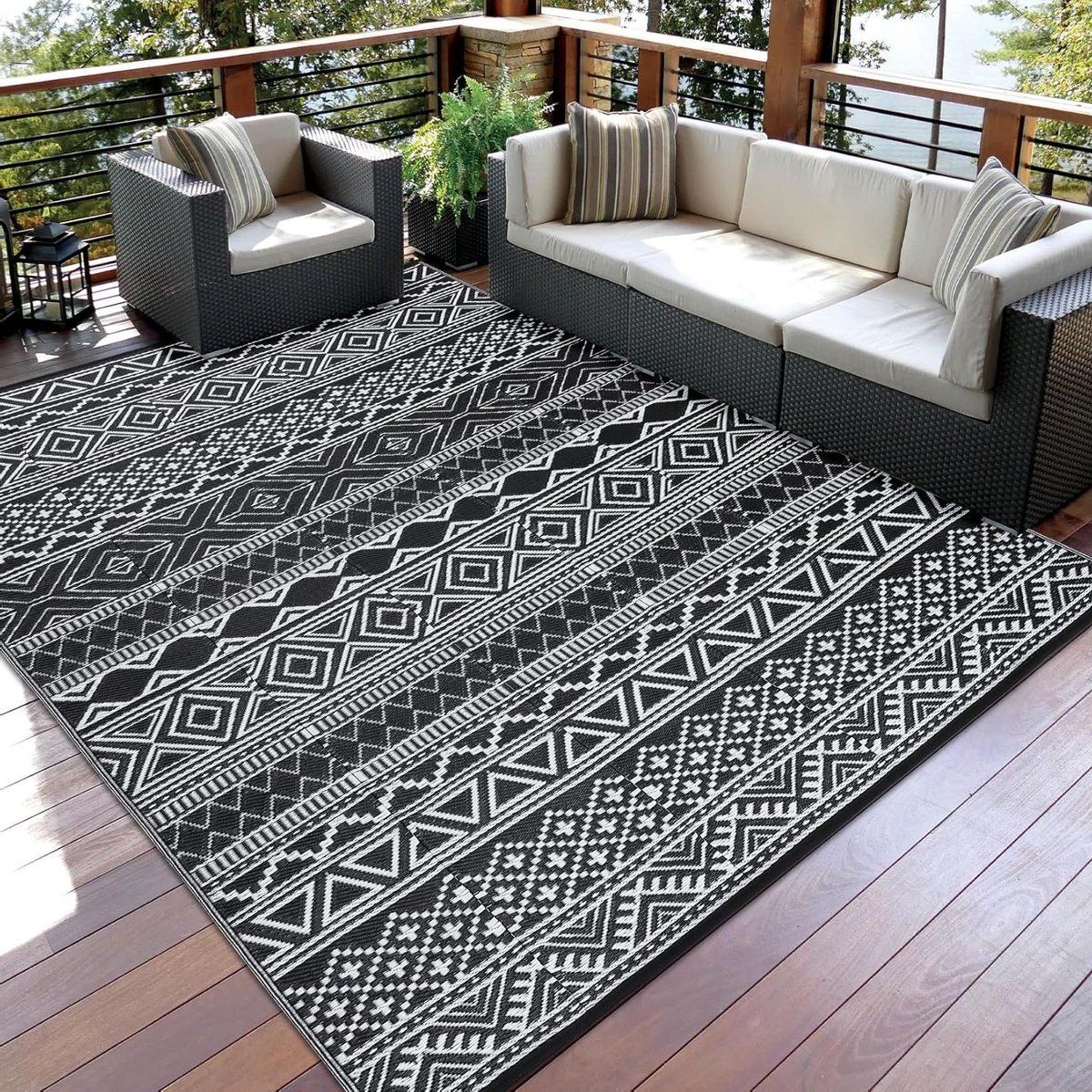 terrastapijt buitenkleed patio buiten leven omkeerbaar ontwerp