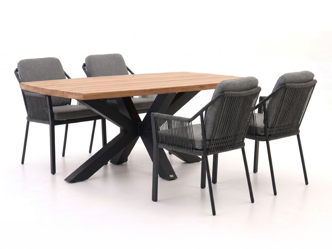 tierra outdoor liv/induno deens ovaal 180cm dining tuinset 5 delig stapelbaar laagste prijsgarantie!