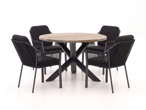 Tierra Outdoor Liv/ROUGH-Y Ø120cm dining tuinset 5-delig stapelbaar - Laagste prijsgarantie!