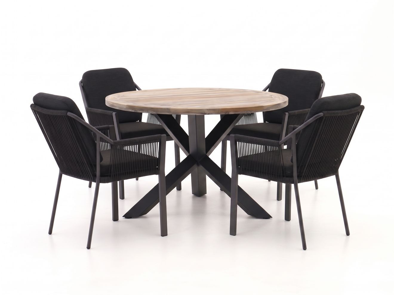 tierra outdoor liv/rough y Ø120cm dining tuinset 5 delig stapelbaar laagste prijsgarantie!