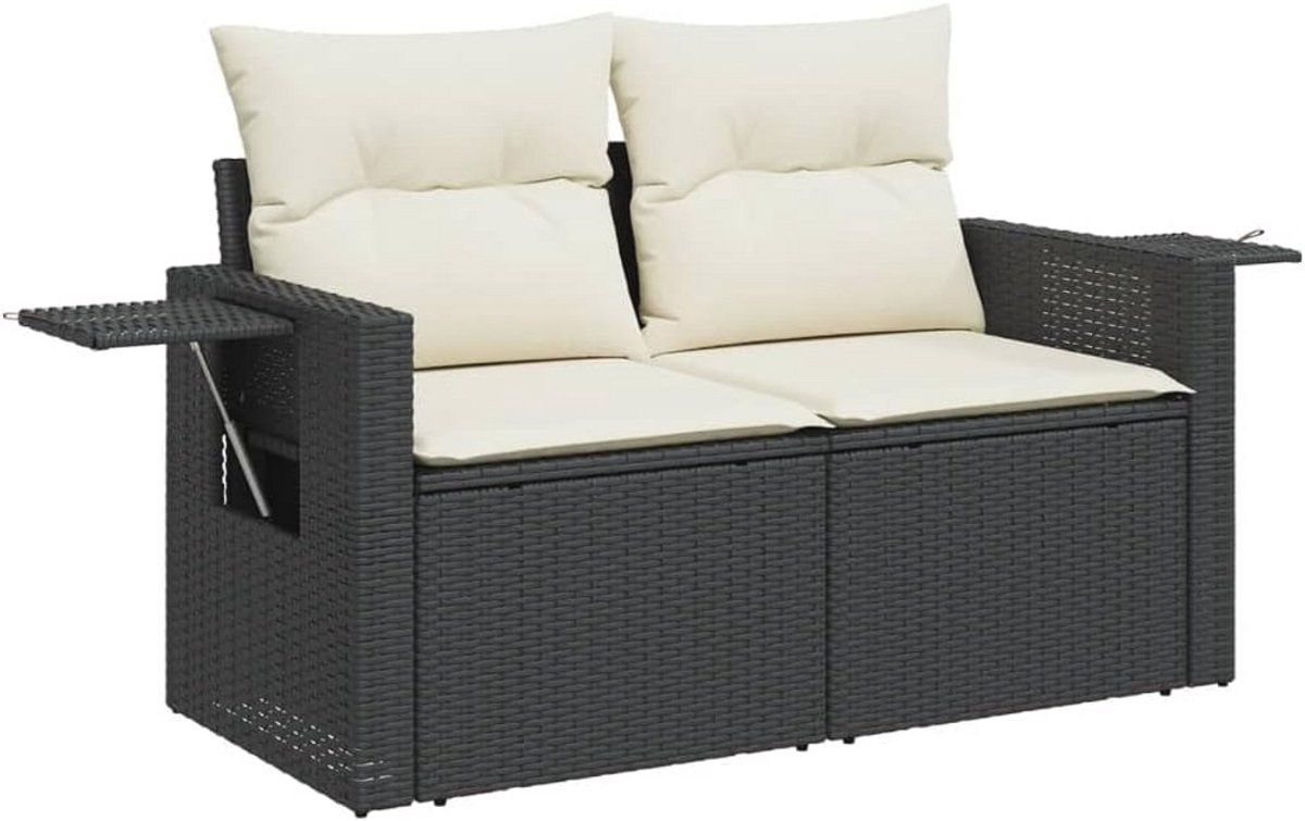 tuinbank 2 zits met kussens van poly rattan comfortabele loungebank