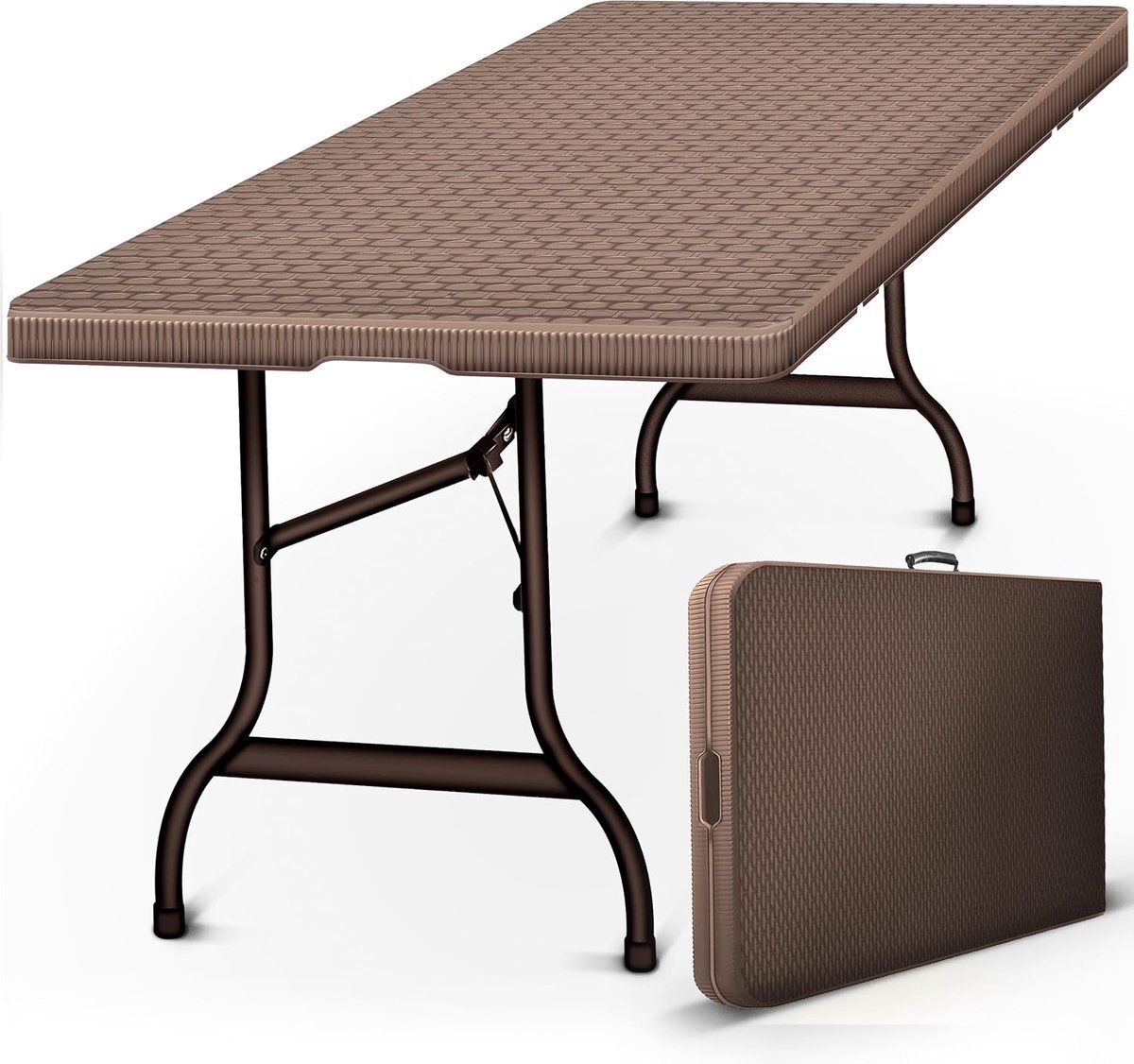 tuintafel inklapbaar klaptafel buffettafel buiten eten rotanlook