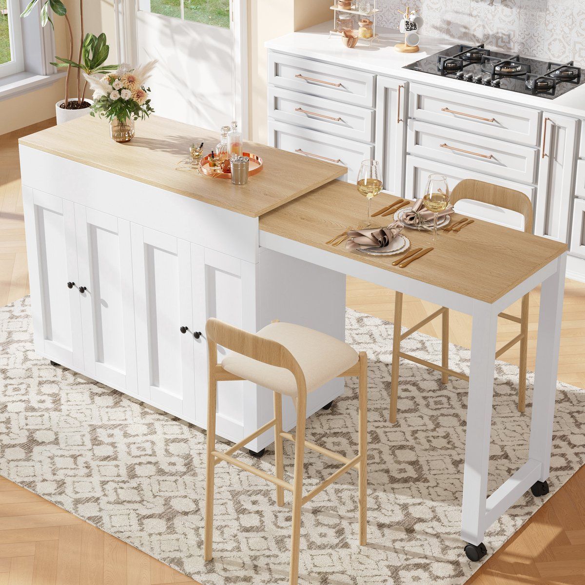 uitschuifbare bartafel 118 180 x 50 x 94 cm