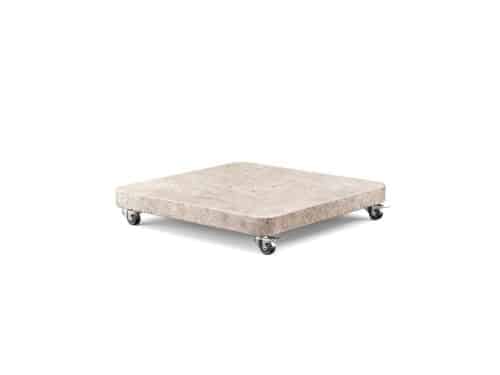 Venezia ronde hoek parasolvoet 90kg met zwenkwielen | graniet | beige
