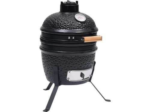 vidaXL Kamado barbecue 2-in-1 56 cm keramiek zwart