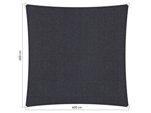 Vierkant schaduwdoek 6,00x6,00 m Carbon Black Shadow Comfort - Shadow comfort