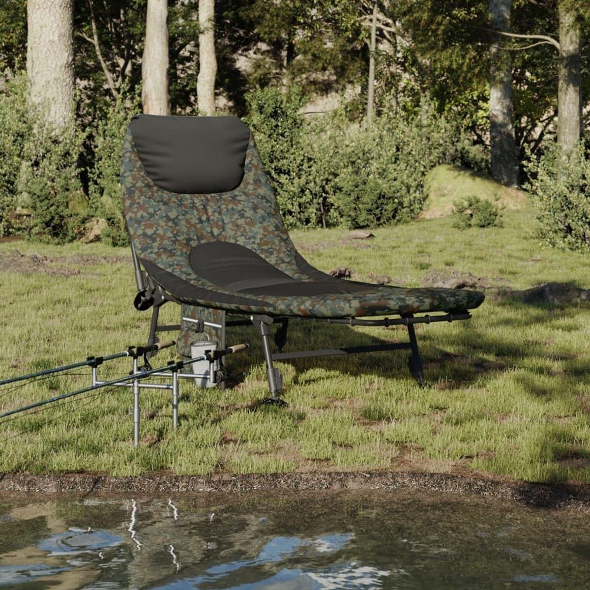 visbed campingstoel ligbed vissen buitenactiviteiten verstelbare poten
