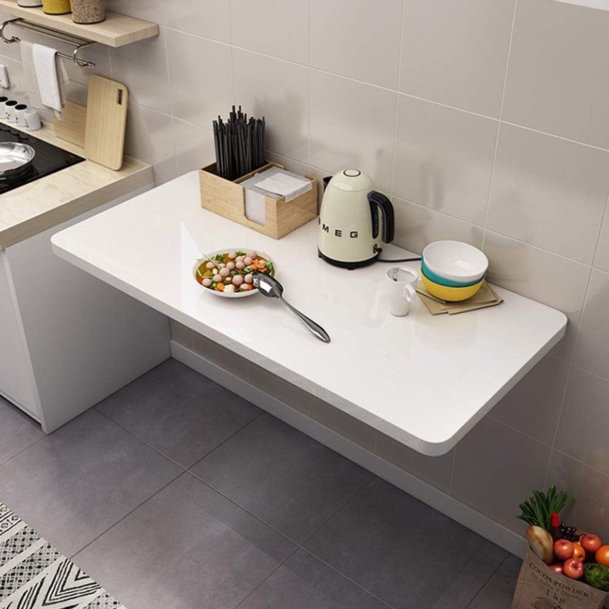 vouwtafel wandtafel klaptafel ruimte besparen stabiel metalen