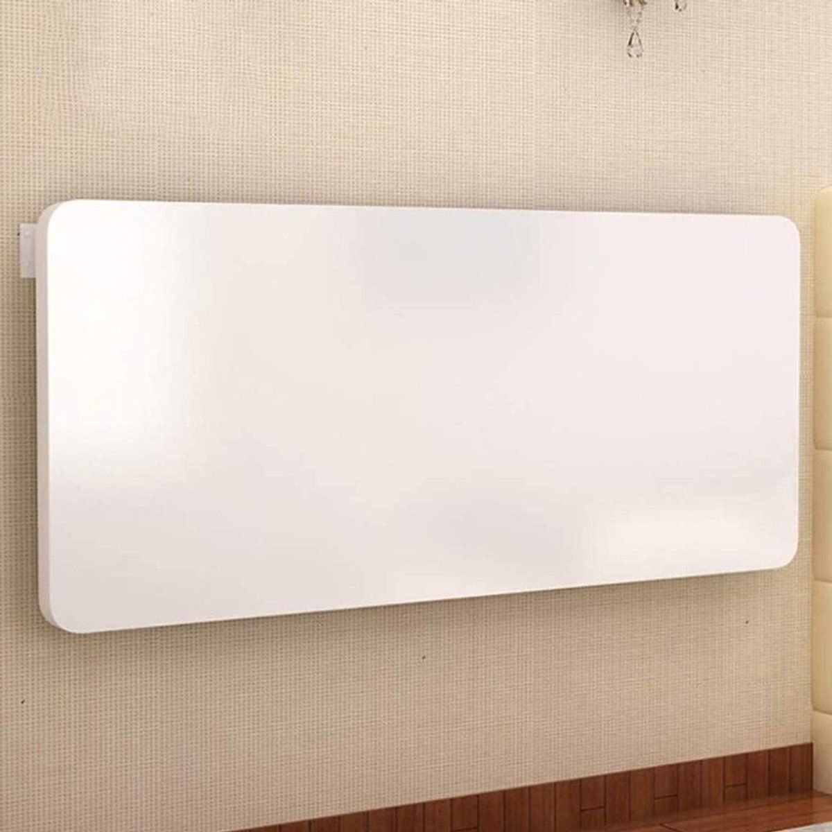 vouwtafel wit wandbureau klaptafel ruimte besparen veiligheidssteun