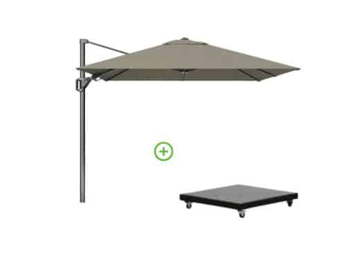 Voyager T² zweefparasol | 270x270cm met Monza parasolvoet 90kg | taupe