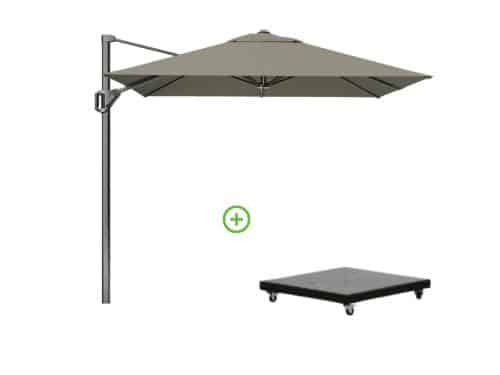 Voyager T¹ zweefparasol | 250x250cm met Monza parasolvoet 90kg | taupe