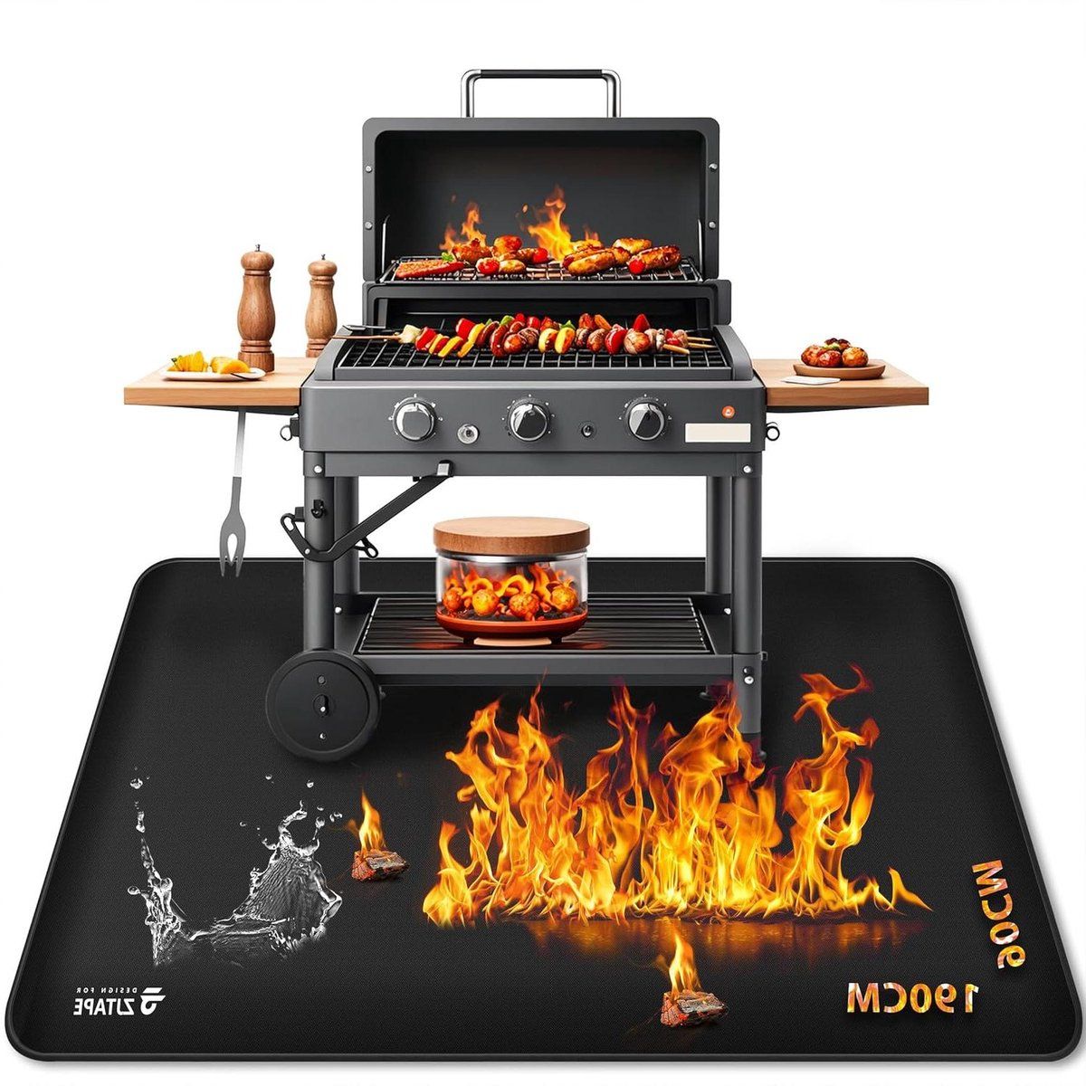 vuurbestendige mat hittebestendig onderkleed buiten grillen grote