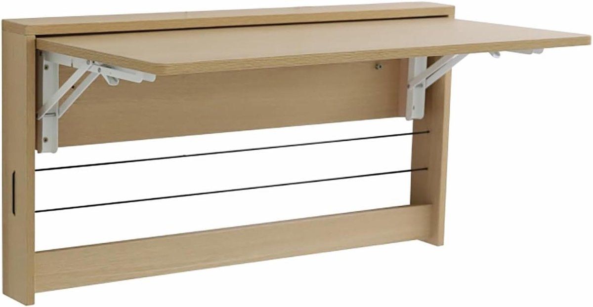 wandbureau opvouwbaar klaptafel hout ruimte besparen met