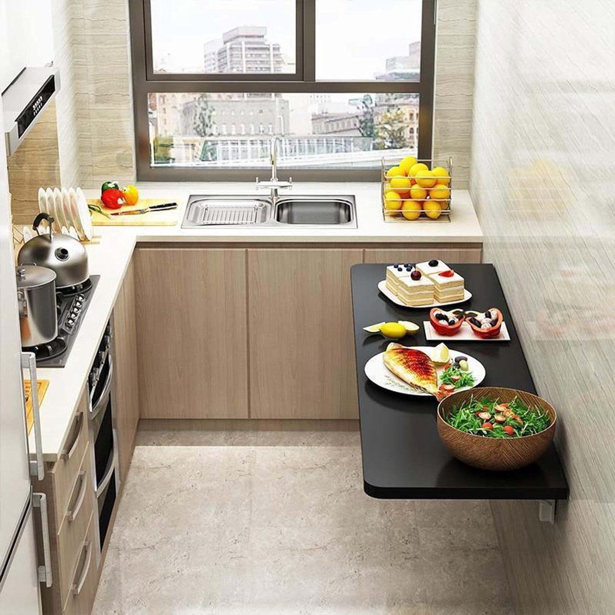 wandtafel klaptafel ruimtebesparing robuuste constructie 45
