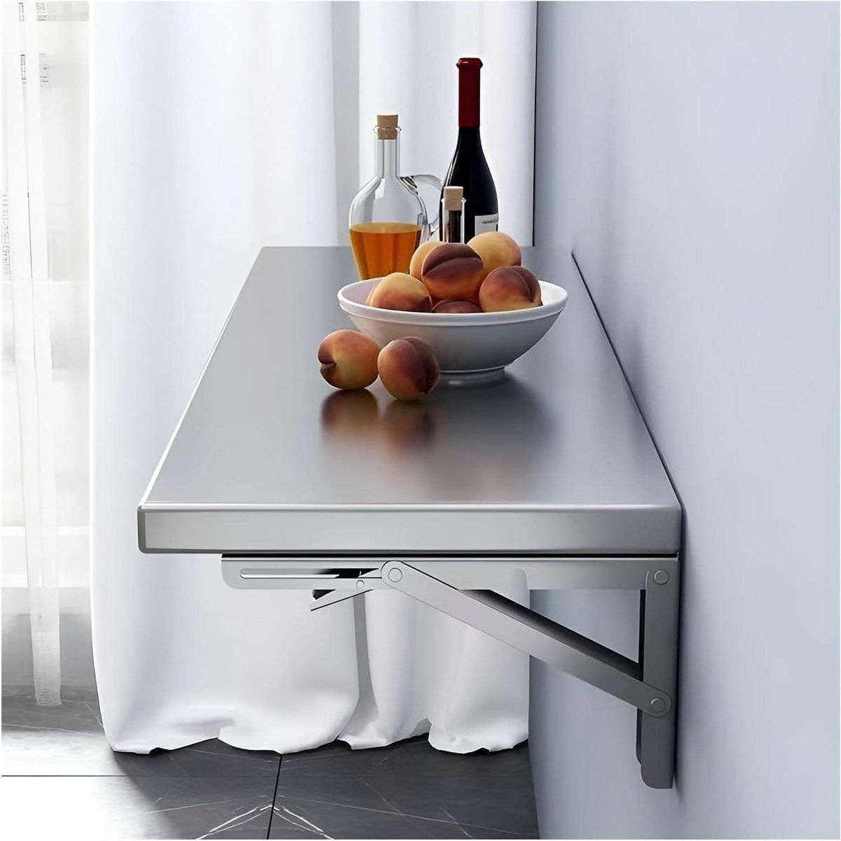 wandtafel opvouwbaar klaptafel wandmontage ruimte besparen roestvrij