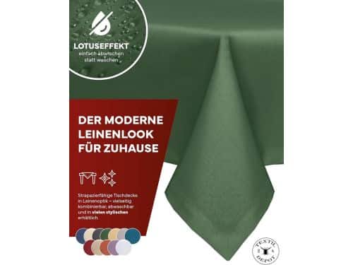 Waterafstotend Tafelkleed Linnenlook met Lotus Effect - Vlekbestendig en Strijkvrij