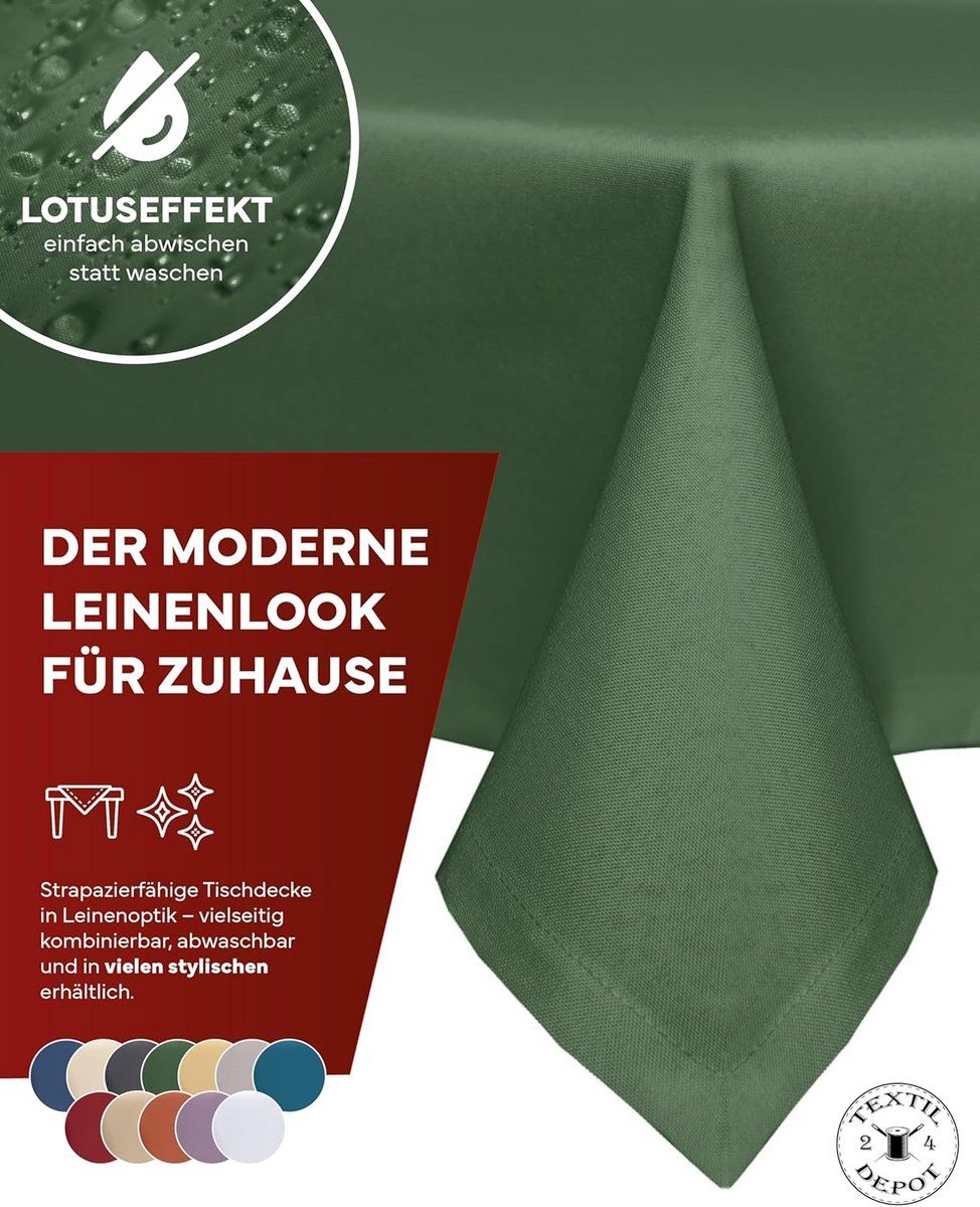 waterafstotend tafelkleed linnenlook met lotus effect vlekbestendig en strijkvrij