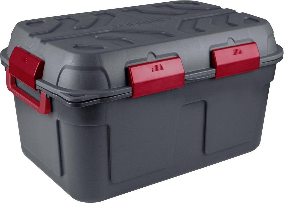 waterdichte opbergbox 130l antraciet rood voor buiten en binnen