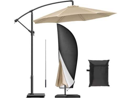 Waterdichte parasolhoes 420D Oxford voor 2-4 m tuinparasol - Zwart