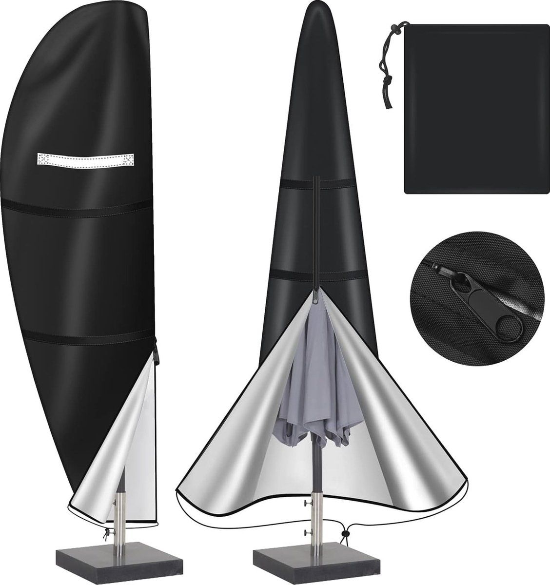 waterdichte parasolhoes voor vrijdragende parasols, met ritssluiting en uv bescherming